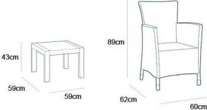 Allibert Meble ogrodowe ROSARIO BALCONY SET - grafitowy 2