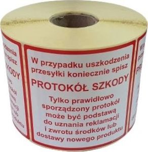 MD Labels Naklejki Etykiety Ostrzegawcze Protokół Szkody/Relamacja 1000szt 2