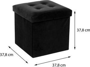 Atmosphera Pufa pikowana Adaline Black 38x38 cm 3