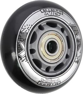 Nils Extreme PU 64x24 82A CZARNE N (4 szt.) + ABEC-9 (8 szt.) ZESTAW NILS EXTREME 2