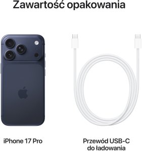 Smartfon Apple iPhone 17 Pro 256GB Głębinowy Błękit (MG8J4) + FlexibleGlass 3