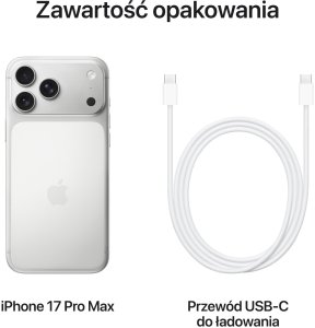 Smartfon Apple iPhone 17 Pro Max 256GB Srebrny (MFYM4) + FlexibleGlass + Etui Armor MagCase 2