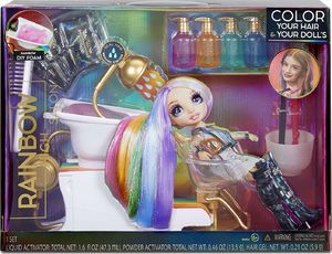 MGA Tęczowy Salon Fryzjerski Rainbow High z farbami 2