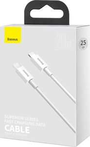Kabel USB Baseus USB-C - Lightning 0.25 m Biały (CATLYS-02) 10