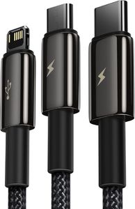 Kabel USB Baseus USB-A - USB-C + microUSB + Lightning 1.5 m Czarny (CAMLTWJ-01) 4