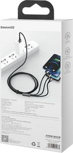 Kabel USB Baseus USB-A - USB-C + microUSB + Lightning 1.5 m Czarny (CAMLTWJ-01) 7