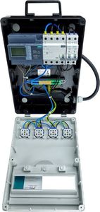 Doktorvolt Rozdzielnica budowlana z licznikiem energii MID oraz kablem pTD-S/FI 4x230V Schuko SIEMENS Mennekes Doktorvolt 6061 3