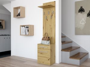 Topeshop WIESZAK SZAFKA NA BUTY DUO DĄB ARTISAN 2