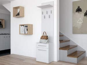 Topeshop WIESZAK SZAFKA NA BUTY DUO BIEL MAT (DUO WIESZAK BIEL) 2