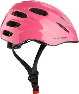 Nils Extreme Kask MTW01+H210 różowy z ochraniaczami r. XS 4