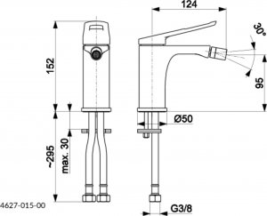 Bateria bidetowa KFA Amazonit stojąca chrom (4627-015-00) 2
