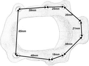 TurboWorks_D Flansza Downpipe T25 T28 GT25 GT28 8 śrub na 3" V-Band 5