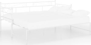 vidaXL Sofa z wysuwaną ramą łóżka, biała, metalowa, 90x200 cm 3