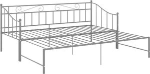 vidaXL Sofa z wysuwaną ramą łóżka, szara, metalowa, 90x200 cm 4