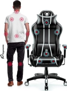 Fotel Diablo Chairs X-ONE 2.0 NORMAL czarno-biały + EGON 1100 Czarne 110 cmx60 cm 7