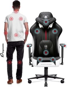 Fotel Diablo Chairs X-PLAYER 2.0 King Size Czarno-biały + EGON 1100 Czarne 110 cmx60 cm 17