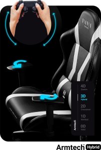 Fotel Diablo Chairs X-Horn 2.0 czarno-biały + EGON 1100 Czarne 110 cmx60 cm 6