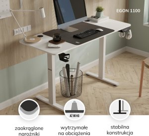 Fotel Diablo Chairs X-ONE 2.0 NORMAL czarno-biały + EGON 1100 Białe 110 cmx60 cm 10