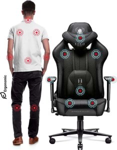 Fotel Diablo Chairs X-PLAYER 2.0 Normal Size Czarny + EGON 1100 Białe 110 cmx60 cm 17