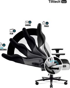 Fotel Diablo Chairs X-PLAYER 2.0 Normal Size Czarno-biały + EGON 1100 Białe 110 cmx60 cm 18