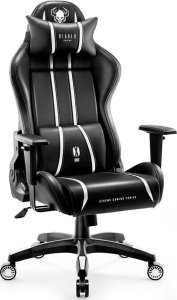 Fotel Diablo Chairs X-ONE 2.0 NORMAL czarno-biały + EGON 1100 Orzechowe 110 cmx60 cm 3