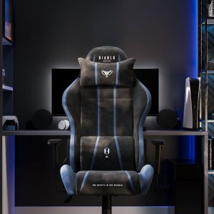 Fotel Diablo Chairs X-One 2.0 Normal Size Night Blue + EGON 1100 Orzechowe 110 cmx60 cm 4