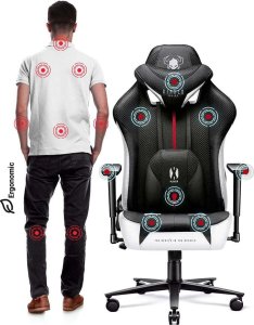 Fotel Diablo Chairs X-PLAYER 2.0 King Size Czarno-biały + EGON 1100 Orzechowe 110 cmx60 cm 17
