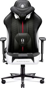 Fotel Diablo Chairs X-PLAYER 2.0 King Size Czarno-biały + EGON 1100 Orzechowe 110 cmx60 cm 2