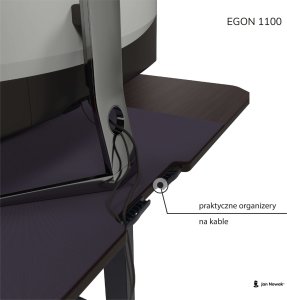 Fotel Diablo Chairs X-Horn 2.0 czarno-biały + EGON 1100 Orzechowe 110 cmx60 cm 32