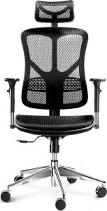 Krzesło biurowe Diablo Chairs V-Basic Czarne + EGON 1100 Czarne 110 cmx60 cm 3
