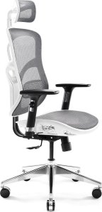 Krzesło biurowe Diablo Chairs V-Basic Biało-szare + EGON 1100 Czarne 110 cmx60 cm 2