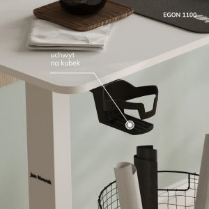 Krzesło biurowe Diablo Chairs V-Basic Czarne + EGON 1100 Białe 110 cmx60 cm 11