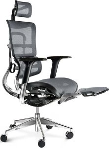 Krzesło biurowe Diablo Chairs V-Master Szare + EGON 1100 Białe 110 cmx60 cm 3