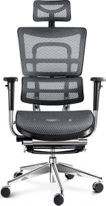 Krzesło biurowe Diablo Chairs V-Master Szare + EGON 1100 Białe 110 cmx60 cm 4