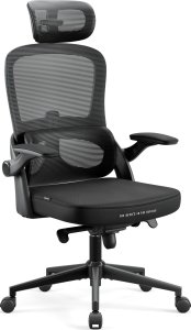 Krzesło biurowe Diablo Chairs V-Light Czarne + EGON 1100 Orzechowe 110 cmx60 cm 2