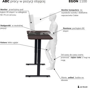 Krzesło biurowe Diablo Chairs V-Light Czarne + EGON 1100 Orzechowe 110 cmx60 cm 29