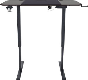Krzesło biurowe Diablo Chairs V-Light Czarne + EGON 1100 Orzechowe 110 cmx60 cm 30