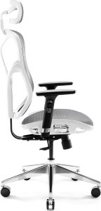Krzesło biurowe Diablo Chairs V-Basic Biało-szare + EGON 1100 Orzechowe 110 cmx60 cm 4