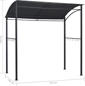 vidaXL Altanka nad grill, 215x150x220 cm, antracytowa, stal 7