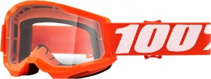 100% Gogle 100% STRATA 2 JUNIOR ORANGE (Szyba Przezroczysta Anti-Fog, LT 88%-92%) (NEW) 2
