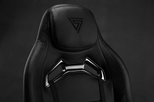 Fotel SENSE7 Vanguard PU czarny + Podkładka PREYON Falcon 9