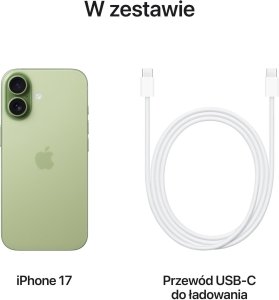 Smartfon Apple iPhone 17 8/256GB Zielony (MG6N4ZD/A) + FlexibleGlass 8