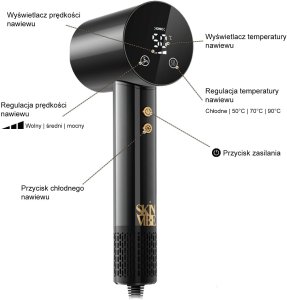 Suszarka SkinVibe SkinVibe Libra AirLoom (SV-002BK) + SkinVibe PonyGadget - Guma do włosów, brązowa (SV-004BR) 8