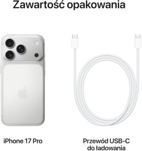 Smartfon Apple iPhone 17 Pro 5G 12/512GB Srebrny (MG8M4QNAORENGE) + FlexibleGlass 7