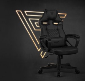 Fotel SENSE7 Knight - skórzany, czarny + kabel usb 20