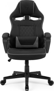 Fotel SENSE7 Knight materiałowy czarno-szary + kabel usb 5
