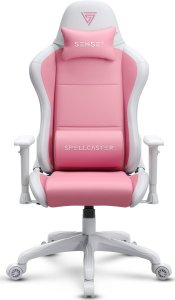 Fotel SENSE7 Spellcaster FUKU PU biało-różowy + kabel usb 2