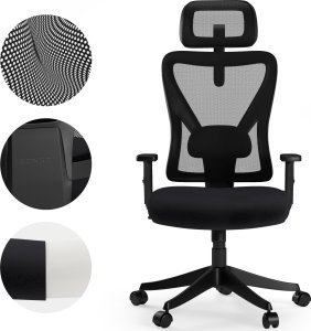 Krzesło biurowe SENSE7 Tone Czarne + kabel usb 14