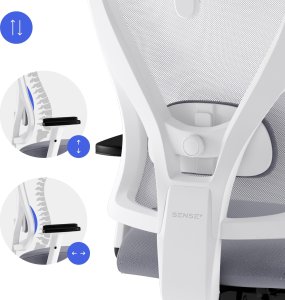 Krzesło biurowe SENSE7 Tone Biało-szare + kabel usb 8
