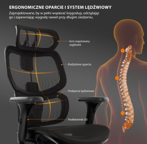 Krzesło biurowe SENSE7 NOBU black + kabel usb 8